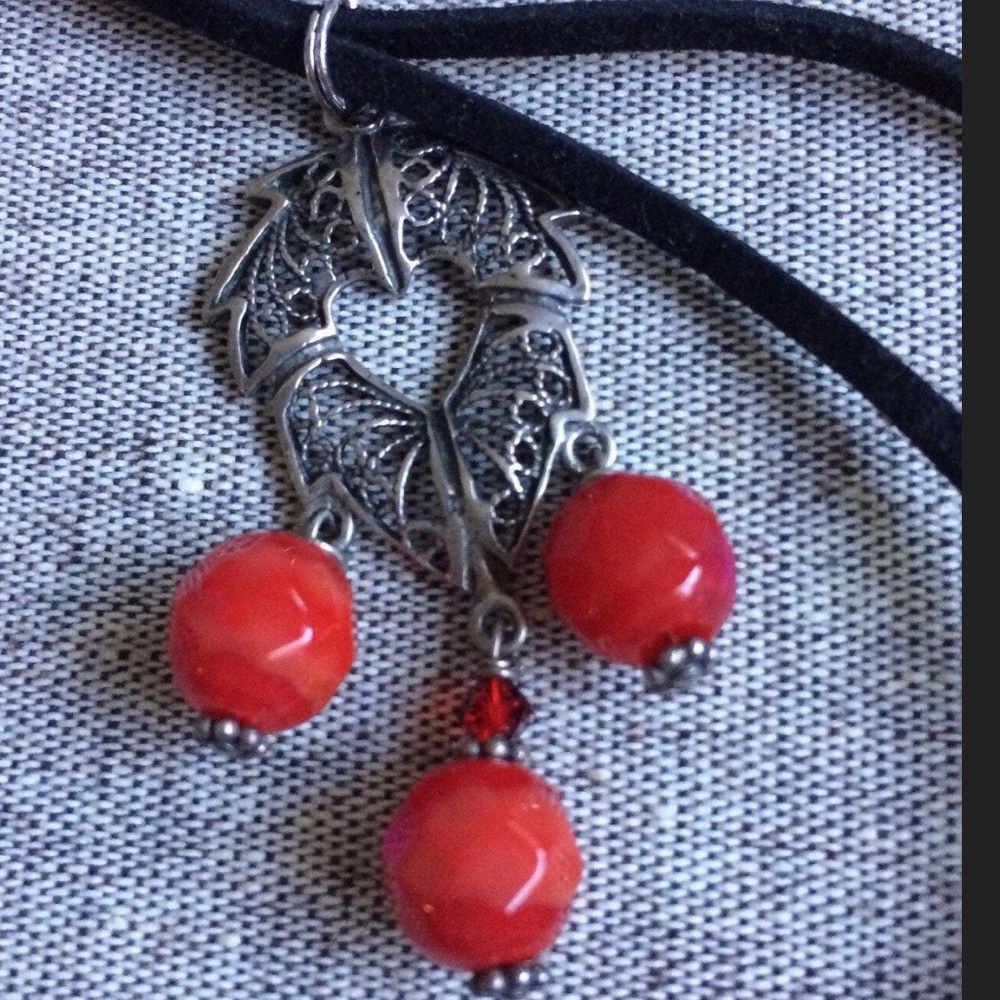 Vintage Sterling silver pendant  choker necklace